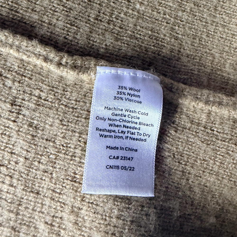 Talbots Beige Wool Blend Long Cardigan‎ L Minimal Classic Old Money - Picture 7 of 7
